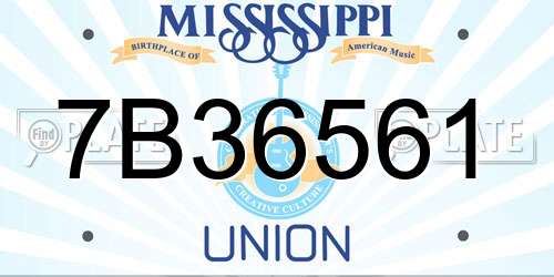 7B36561 Mississippi License Plate