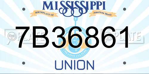 7B36861 Mississippi License Plate
