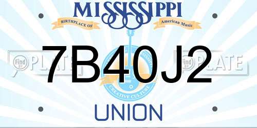 7B40J2 Mississippi License Plate