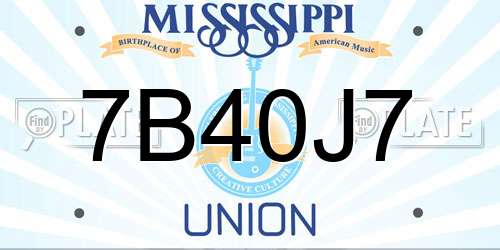 7B40J7 Mississippi License Plate