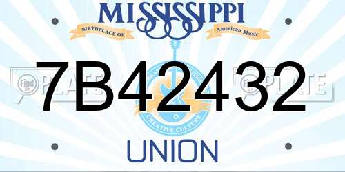 7B42432 Mississippi License Plate