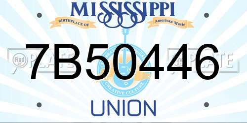 7B50446 Mississippi License Plate