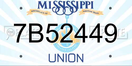 7B52449 Mississippi License Plate