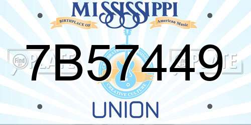 7B57449 Mississippi License Plate