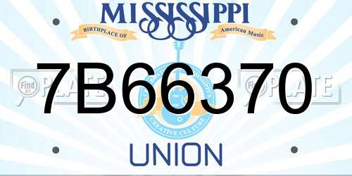7B66370 Mississippi License Plate