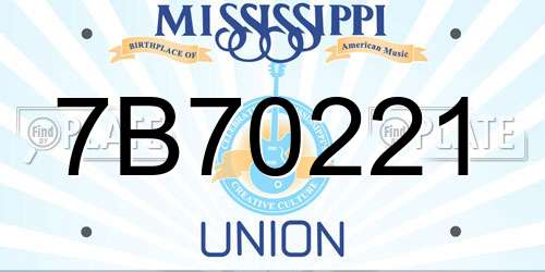 7B70221 Mississippi License Plate