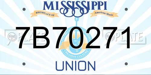 7B70271 Mississippi License Plate