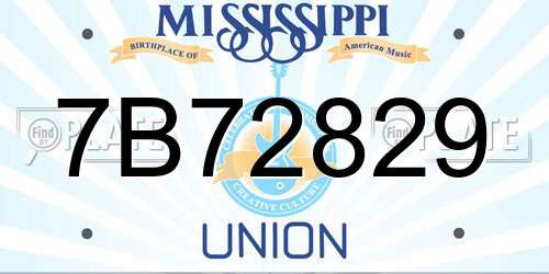 7B72829 Mississippi License Plate