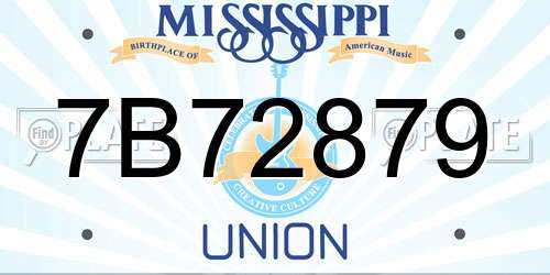 7B72879 Mississippi License Plate