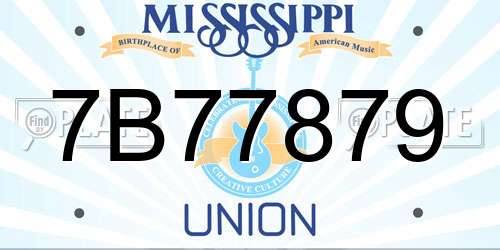 7B77879 Mississippi License Plate