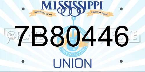 7B80446 Mississippi License Plate