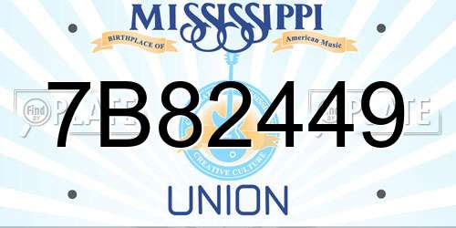 7B82449 Mississippi License Plate