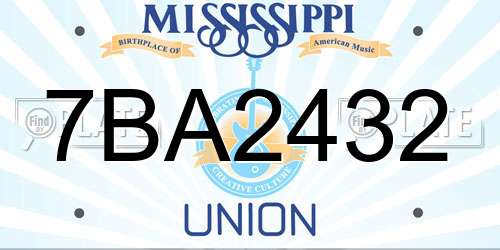 7BA2432 Mississippi License Plate