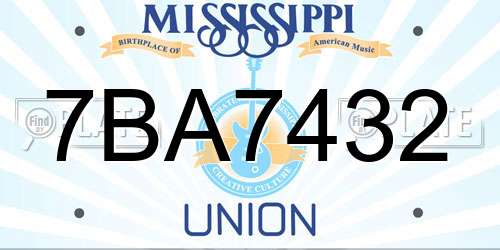 7BA7432 Mississippi License Plate