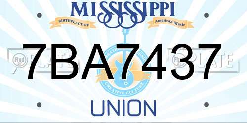 7BA7437 Mississippi License Plate