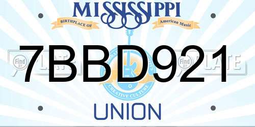 7BBD921 Mississippi License Plate