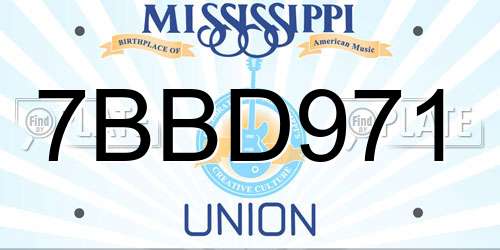 7BBD971 Mississippi License Plate