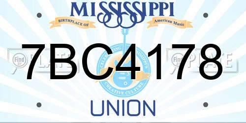 7BC4178 Mississippi License Plate