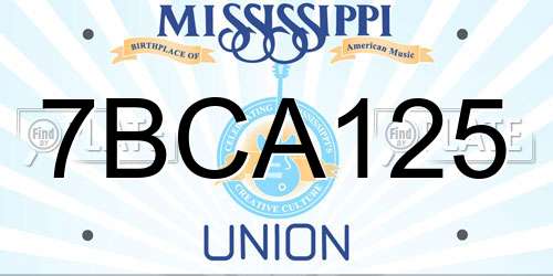 7BCA125 Mississippi License Plate