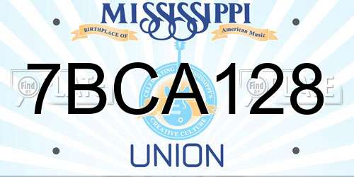 7BCA128 Mississippi License Plate