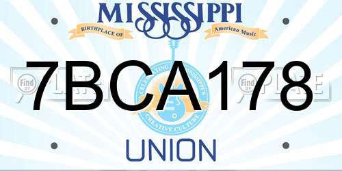 7BCA178 Mississippi License Plate