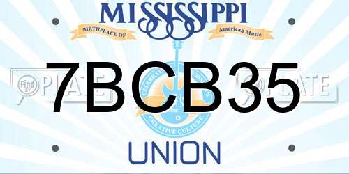 7BCB35 Mississippi License Plate