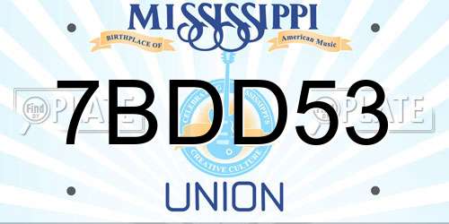 7BDD53 Mississippi License Plate
