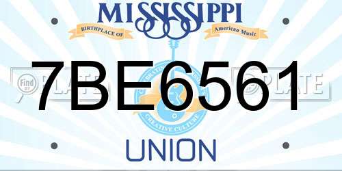 7BE6561 Mississippi License Plate