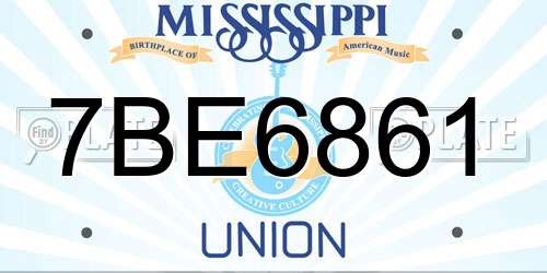 7BE6861 Mississippi License Plate
