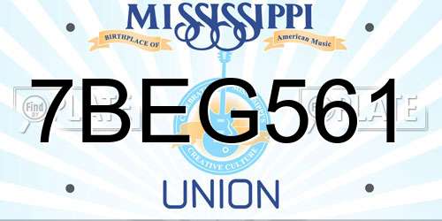 7BEG561 Mississippi License Plate