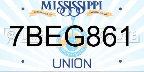 7BEG861 Mississippi License Plate