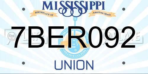 7BER092 Mississippi License Plate