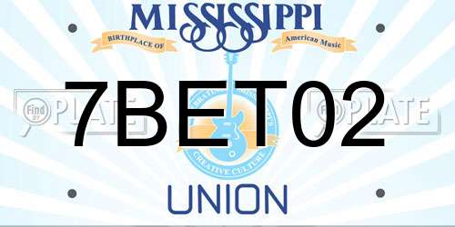 7BET02 Mississippi License Plate