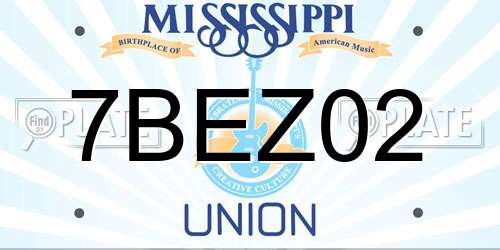7BEZ02 Mississippi License Plate