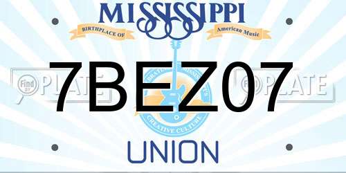 7BEZ07 Mississippi License Plate