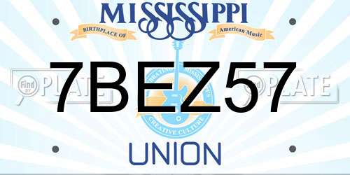 7BEZ57 Mississippi License Plate
