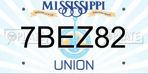 7BEZ82 Mississippi License Plate