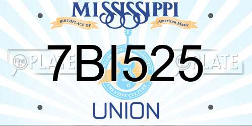 7BI525 Mississippi License Plate