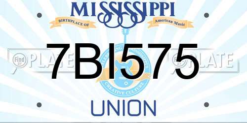 7BI575 Mississippi License Plate