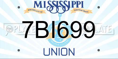7BI699 Mississippi License Plate