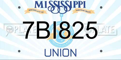 7BI825 Mississippi License Plate