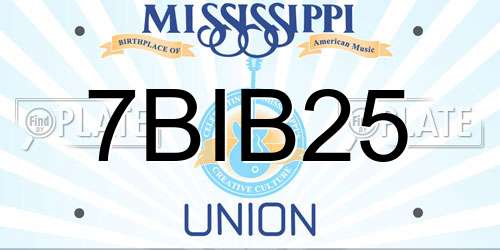 7BIB25 Mississippi License Plate