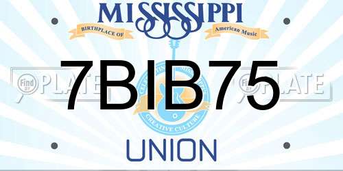 7BIB75 Mississippi License Plate