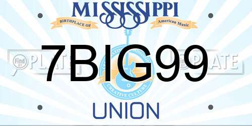 7BIG99 Mississippi License Plate