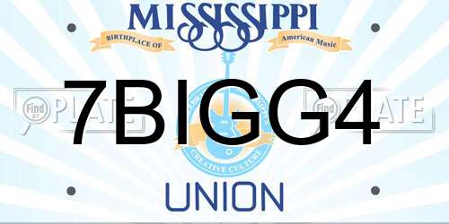 7BIGG4 Mississippi License Plate