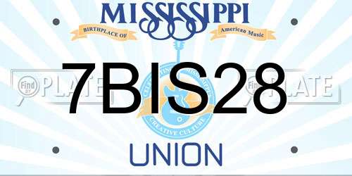 7BIS28 Mississippi License Plate