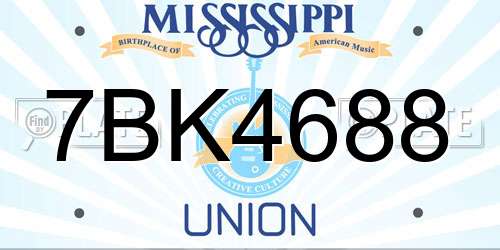 7BK4688 Mississippi License Plate