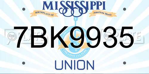 7BK9935 Mississippi License Plate