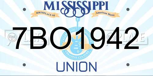 7BO1942 Mississippi License Plate