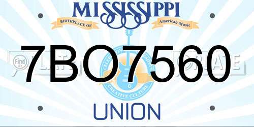7BO7560 Mississippi License Plate